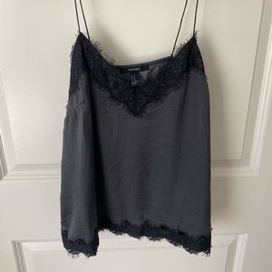 Black Silk & Lace Tank Top
